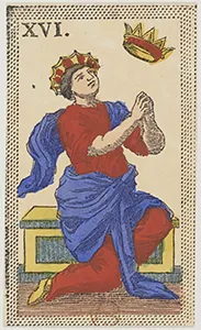 Historical Minchiate di Firenze card 16 depicting La Speranza, Hope