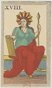 Historical Minchiate di Firenze card 18 depicting La Fede, Faith