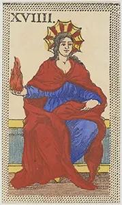 Historical Minchiate di Firenze card 19 depicting La Carità, Charity