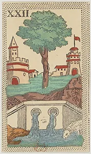 Historical Minchiate di Firenze card 22 depicting La Terra, Earth