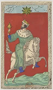 Historical Minchiate di Firenze card 36 depicting La Stella, The Star