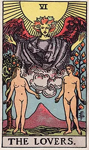 Rider-Waite-Smith Major Arcana card 06: The Lovers