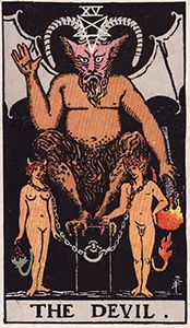 Rider-Waite-Smith Major Arcana card 15: The Devil