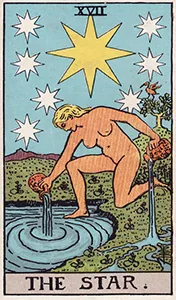 Rider-Waite-Smith Major Arcana card 17: The Star