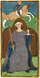 Visconti-Sforza card 08: La Giustizia