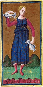 Visconti-Sforza card 14: La Temperanza
